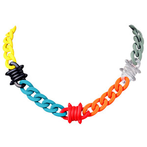 Nueva Moda calle Mezcla color alambre gargantilla cadena esmerilada Hip Hop Cool Boy acrílico collar hombres - Product Image 6