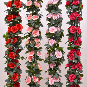 Couronnes Décoratives en Fleurs Artificielles et Rotin, <span class=keywords><strong>Guirlande</strong></span> de Vignes de Plantes et Roses Artificielles pour Mariage, Maison, Printemps, Automne et Noël - Product Image 5