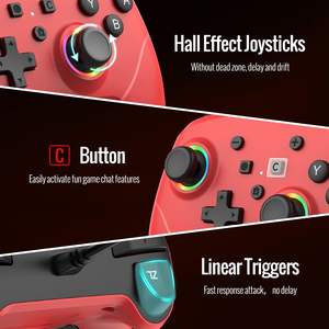 Manchettes de jeu pliables en ABS avec bouton C, lumière LED, double vibration, RGB, filaires pour Nintendo Switch 2, mouvement 9 axes - Product Image 2