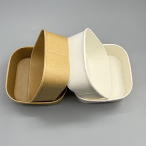 Tazón de papel kraft desechable apto para alimentos, laminado con PE, en varios tamaños, para comida para llevar de restaurantes, ensaladas y comida caliente - Product Image 5