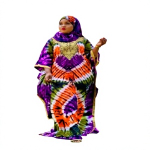 Impressionnante Robe Kaftan Tie-Dye pour Femme, Confortable et Ample en Rayonne et Mousseline, Idéale comme Cache-Maillot de Plage, Écologique et Décontractée - Product Image 1