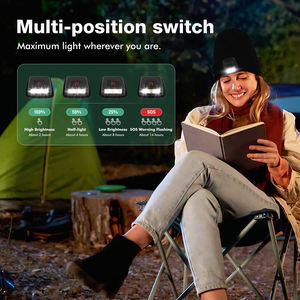 تخصيص الرياضة في الهواء الطلق قابلة لإعادة الشحن الصمام الخفيفة محبوك قبعة الشتاء تشغيل يدوي مصباح يدوي للجنسين أدى - Product Image 5