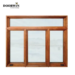OEM Top Quality Wooden House Window Design Sound Proof Timber And Aluminum Crank Open Casement Window