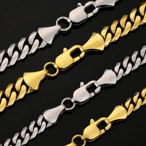 สร้อยคอแฟชั่นสไตล์ไมอามีคิวบันลิงค์ สแตนเลสชุบทอง 14k ขนาด 3 มม. 4 มม. 5 มม. 6 มม. 8 มม. พร้อมตัวล็อกแบบก้ามปู สำหรับทุกเพศ เหมาะสำหรับงานปาร์ตี้ ขายส่ง - Product Image 2