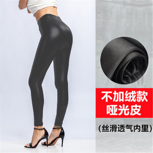 Leggings invernali in pelle sintetica per donne <span class=keywords><strong>Leggins</strong></span> caldi <span class=keywords><strong>Leggins</strong></span> in velluto nero a vita alta Leggings elasticizzati e Skinny - Product Image 4