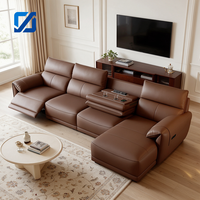 Canapé sectionnel moderne inclinable et massant en cuir PU avec télécommande pour salon, appartement, home cinéma et films en famille