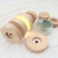 10cm 3D Nuit LED Lumière Base De Lampe avec Boule De Cristal Base En Bois Avec 3D Planète Laser Gravure Nouveauté Cadeau