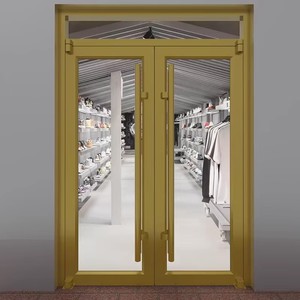 Porte double en aluminium et verre de luxe pour boutique haut de gamme - Product Image 3
