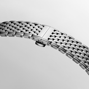 Montre mécanique automatique ronde et fine avec cadran à index en cristal et bracelet en acier inoxydable Longinesing - Product Image 5