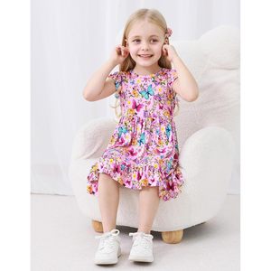 Robe pour fillette BambooBud en viscose de bambou, style A-line, dos nu, sans manches, pour fête ou décontractée, tailles 2T-5T - Product Image 5