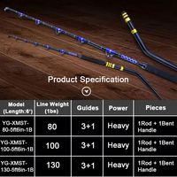 Joran Pancing OEM Alu Bent Butt Roller Guide Big Game, Batang Fiberglass Lurus, Untuk Mancing Tuna, Hiu, dan Trolling di Laut Dalam