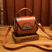 Sac à bandoulière en cuir souple rétro à la mode pour femme, sac à main tendance, sac seau à bandoulière
