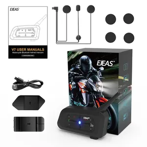 Vnetphone EJEAS V7 Handsfree motosiklet kaskı Bluetooth 5.1 interkom kulaklık 700M su geçirmez 7 Riders motosiklet interkom