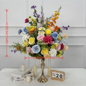 Grandes roses artificielles en soie DKB, hortensias, pivoines, centres de table pour mariage, décorations de table pour fêtes, boules de fleurs en gros - Product Image 2