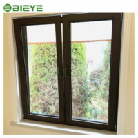 Ventana Exterior Curva de Aluminio Estilo Chino, Fija, Insonorizada, con Malla de Acero Inoxidable y Vidrio Templado
