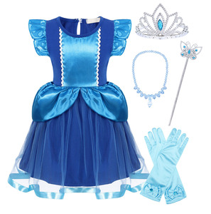 Carnevale Halloween Ariel Little Girls Princess Dress Costume da sirena compleanno Cosplay Party Dress up Christmas Outfit - Product Image 4
