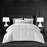 Couette King de luxe directe d'usine 100% tissu en polyester motif uni hypoallergénique et réversible pour une utilisation en hôtel couleur blanche