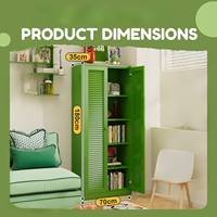 Armoire de classement métallique vert olive haute autoportante avec porte à persiennes, réglable, pour le rangement et la présentation de documents de bureau
