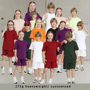 OEM haute qualité 275gsm enfants garçons 100% coton chemises vierge poids lourd surdimensionné doux doux doux pour la peau col rond <span class=keywords><strong>t</strong></span>-shirts pour enfants - Product Image 2