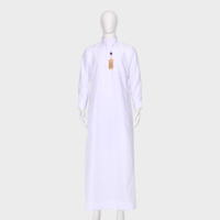Nouvelle Tunique Saoudienne Blanche Style 2026 pour Hommes, Robe Arabe Musulmane à Col Chemise, Manches Longues, Jubba, Vêtement Islamique, Qamis pour Ramadan et Aïd