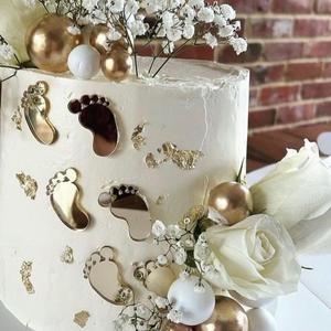 Benvenuto bambino 6 pezzi Set a forma di piede in acrilico Cake Topper <span class=keywords><strong>per</strong></span> Baby Shower accessori <span class=keywords><strong>per</strong></span> decorazioni torte - Product Image 1