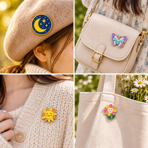 Broche de Moda Personalizado con Flores y Mariposas Esmaltadas, Regalo Decorativo OEM ODM - Product Image 3