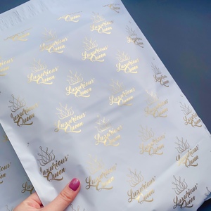 Sacs d'expédition blancs mats de qualité supérieure avec motif doré intégral - Enveloppes polyvalentes autocollantes pour le commerce électronique et l'emballage cadeau - Product Image 5