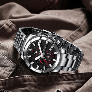 Montre chronographe à quartz pour homme OEM ODM avec affichage du calendrier, bracelet en acier inoxydable, étanche, lumineuse, sport, affaires - Product Image 5