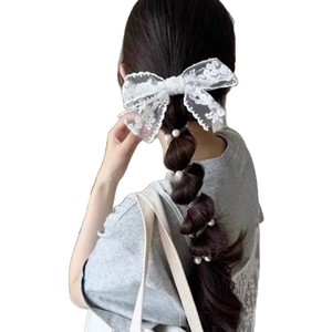 Nouvelle Épingle à Cheveux en Tissu et Dentelle avec Nœud en Forme de <span class=keywords><strong>Poire</strong></span> et Anneau Téléphone pour Femme - Accessoire Capillaire Créatif Style Doux pour Femme - Product Image 6