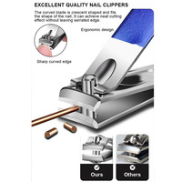 Ensemble professionnel de pédicure et de manucure en acier inoxydable, outils de soins personnels colorés dégradés, kit de coupe-ongles avec étui de voyage