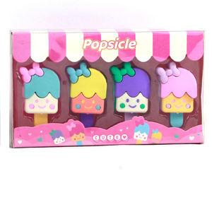 Soododo Kawaii Niedliches Briefpapier Fancy Design Radiergummi Hot Selling TPR Material Gummi Eis am Stiel Radiergummi Set - Product Image 1
