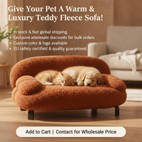 Coussin pour animaux de compagnie en fibre chaude à motif de points, en bois massif, pour chats et chiens