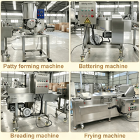 Ligne de production entièrement automatique de nuggets de poisson, machine industrielle de formage de galettes de bœuf et de tourtes à la viande avec mélangeur et moules personnalisés