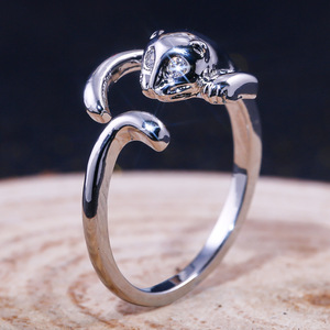 Anello Aperto a Forma di Gattino per Ragazze, Regolabile, Stile Street, Accessorio Gioiello per Outfit Quotidiani - Product Image 4