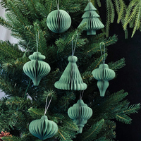 Décorations de Noël suspendues en papier nid d'abeille magnétique, pliables en 3D, écologiques, légères, décorations de fête nordiques pour l'arbre de Noël