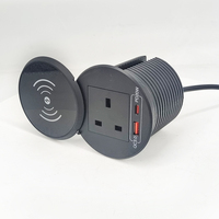 Cubierta de carga inalámbrica a prueba de polvo de 10W, toma de sofá con ojal redondo, toma de CA del Reino Unido QC3.0, toma de escritorio de carga rápida, PD20W, toma de escritorio de 1, 2 uds.