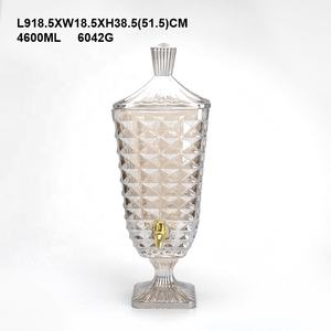 Distributeur de boissons en verre carré <span class=keywords><strong>Yorkshire</strong></span> en vente flash, bocal en verre avec robinet en métal pour limonade et jus - Product Image 5