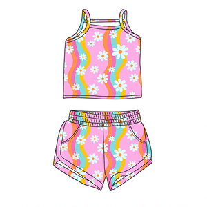 Nuovi Arrivi: Completo 2 Pezzi per Bambine con Canotta e Pantaloncini in Tessuto di Bambù Traspirante con Stampa Personalizzata - Product Image 5