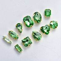 Strass à coudre vert clair en forme de griffe, à dos plat, en verre, pour robes de mariée, chapeaux, nail art, soirées, DIY, pierres en verre de qualité supérieure pour Abaya