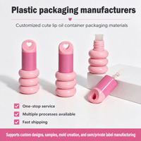 Tube de brillant à lèvres vide OEM personnalisé avec logo 2026, conteneur rose pour gloss à lèvres avec applicateur, vente en gros d'usine 3,5 ml