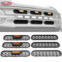 6 pièces inserts de calandre avant en ABS avec éclairage LED ambre pour Bronco 2021-2026, garniture de calandre en maille de remplacement, neuf