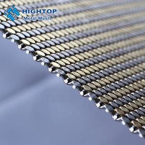 Tùy Chỉnh Màu Vàng Màu Xanh Kiến Trúc Xây Dựng Trang Trí <span class=keywords><strong>Crimped</strong></span> Dây Kim Loại Lưới Cho Thang Máy Hoistway - Product Image 1