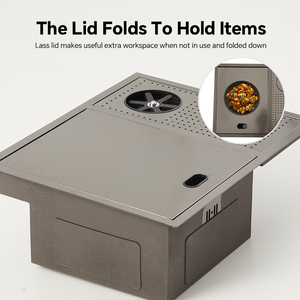 HOMFUL Boat RV PVD lavabo a mano rubinetto piegato per Caravan lavello in acciaio inox a nido d'ape pannello RV lavello - Product Image 2