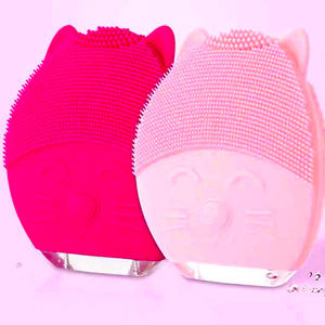 Mini nuovo Design <span class=keywords><strong>Hello</strong></span> Kitty Silicone Scrub per la pulizia del viso spazzola Sonic elettrico poro pulitore impermeabile per il viso massaggiatore - Product Image 4
