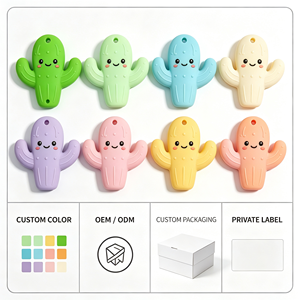 <span class=keywords><strong>Mordedor</strong></span> de Silicona Personalizado con Forma de <span class=keywords><strong>Cactus</strong></span> para Bebés, Juguete de Dentición de Grado Alimenticio, Libre de BPA, para Bebés, Venta al Por Mayor OEM ODM - Product Image 4