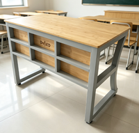 Bureau d'enseignant en bois et métal avec compartiments de rangement latéraux pour appel d'offres DepED