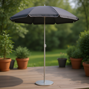 ร่มสนามเหล็กสีแอนทราไซต์ 70.9 นิ้ว พร้อมฐานตั้ง ร่มกันแดดกลางแจ้ง ดีไซน์ร่วมสมัย - Product Image 2