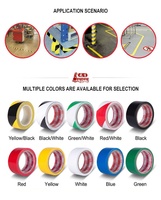 Cinta de Vinilo Impermeable de Uso General, Roja y Blanca, 2 x 36 Yardas, Cinta de Advertencia para Señalización de Pisos, Codificación por Colores para Distanciamiento Social