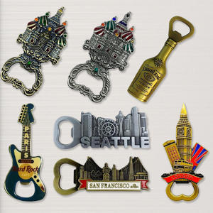 Kustom Modern 3D timbul paduan seng dilapisi UV dicetak pembuka botol Magnet kulkas hadiah promosi perusahaan - Product Image 4