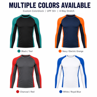 Chemise de surf à manches longues pour homme, personnalisée OEM, protection UPF 50+, polyester et élasthanne, colorblock, directement de l'usine